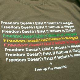 Tričko Freedom doesn't exist if nature is illegal | olivová