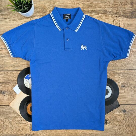 Tričko Polo Lion of Judah - Modro/bílé