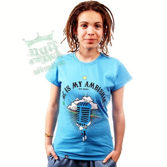 Dámské tričko modré Mc Is My Ambishan - Bam Bam /reggae riddims/