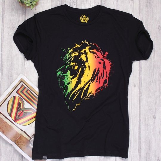Dámské tričko Rasta Jah Lion | černé
