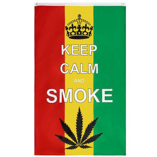 Rasta vlajka Keep Calm and Smoke Weed 150x90