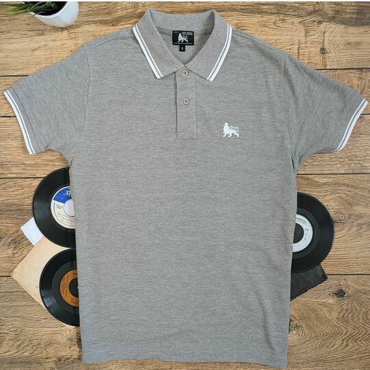 Tričko Polo Lion of Judah - Šedo/bílé