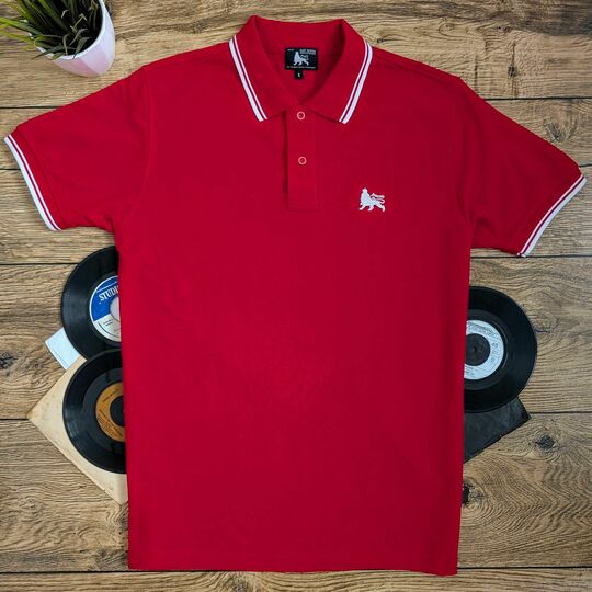 Tričko Polo Lion of Judah - Červeno/bílé