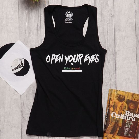 Top na ramínkách Open Your Eyes Rebel for Real | černý