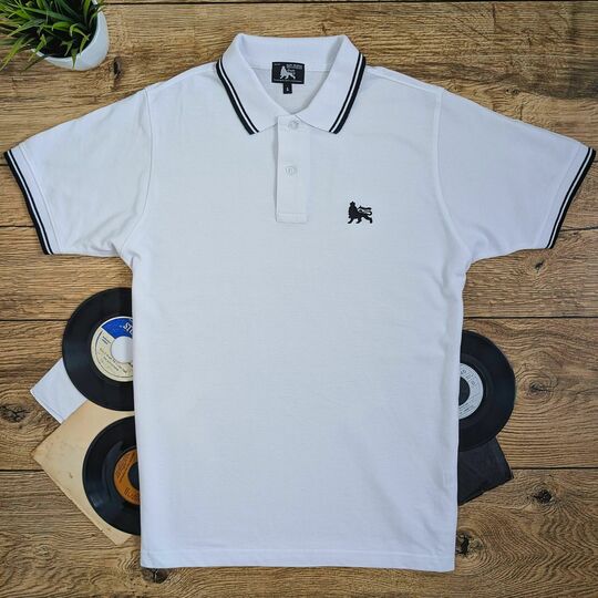 Tričko Polo Lion of Judah - bílo/černé