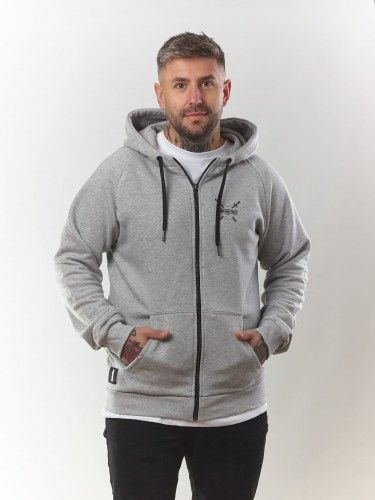 Intruz- Small heart zipped hoodie grey