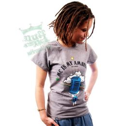 Dámské tričko šedé Mc Is My Ambishan - Bam Bam /reggae riddims/