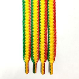 Sznurowadła płaskie w barwach Rasta