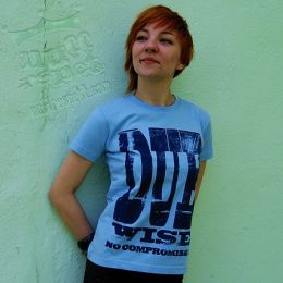 Dámské tričko modré Dub Wise No compromise!