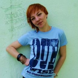 Dámské tričko modré Dub Wise No compromise!