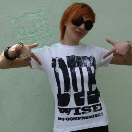 Dámské tričko bílé Dub Wise No compromise!