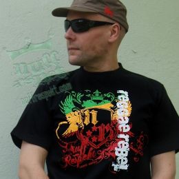 Tričko Reggae Rebel - kolory rasta - Nuff Respekt