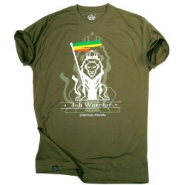 Tričko Jah Warrior Spiritual Revival | olivové
