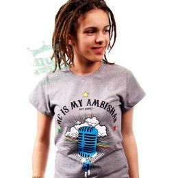 Dámské tričko šedé Mc Is My Ambishan - Bam Bam /reggae riddims/