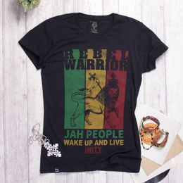 Dámské rasta tričko Rebel Warrior | Jah people wake up and live