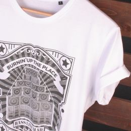Tričko Burnin'Up the Place - bílé| Organic Cotton