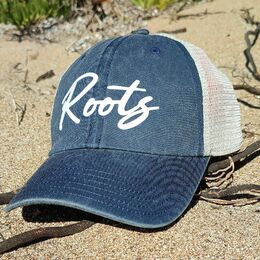 Kšiltovka Truckerka vintage Roots, modrá, ecru