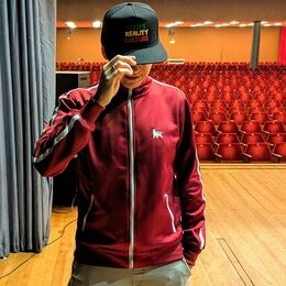 Bordová retro sportovní mikina Lion of Judah s bílými detaily