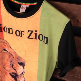 Tričko Rasta Lion of Zion | fullprint