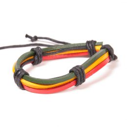Rasta Reggae náramek z řemínků - 016