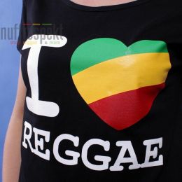 Dámské tričko černé I Love Reggae - Irie Lion