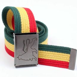 Rasta pásek s gravírovanou přezkou - Lion of Zion