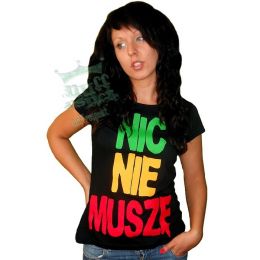 Dámské tričko černé - Nic Nie Muszę