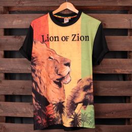 Tričko Rasta Lion of Zion | fullprint