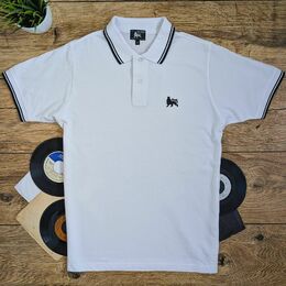 Tričko Polo Lion of Judah - bílo/černé