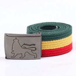 Rasta pásek s gravírovanou přezkou - Lion of Zion