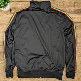 Sportovní černá mikina s panelem v barvách Reggae